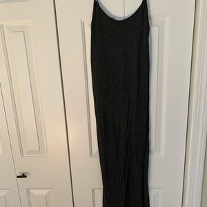 Gray thin strap maxi dress